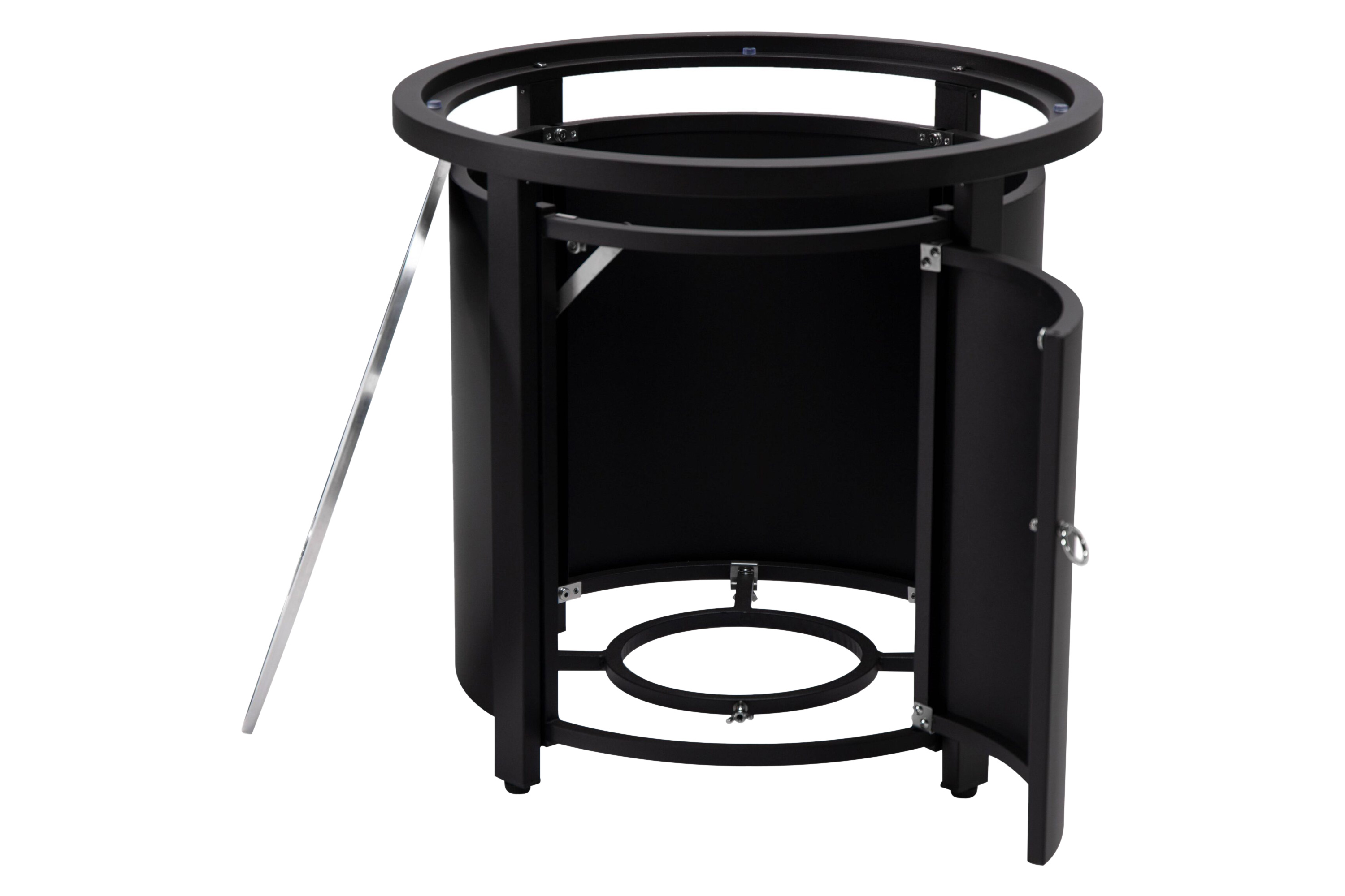 LeisureMod Walbrooke Outdoor Patio Round Fire Pit and Tank Holder - Black