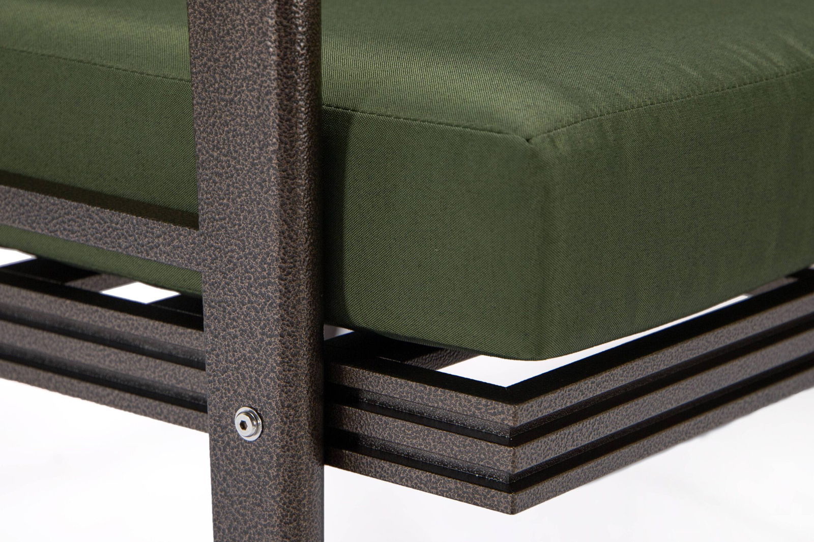 LeisureMod Walbrooke Modern Brown Patio Conversation With Square Fire Pit With Slats Design & Tank Holder - Green