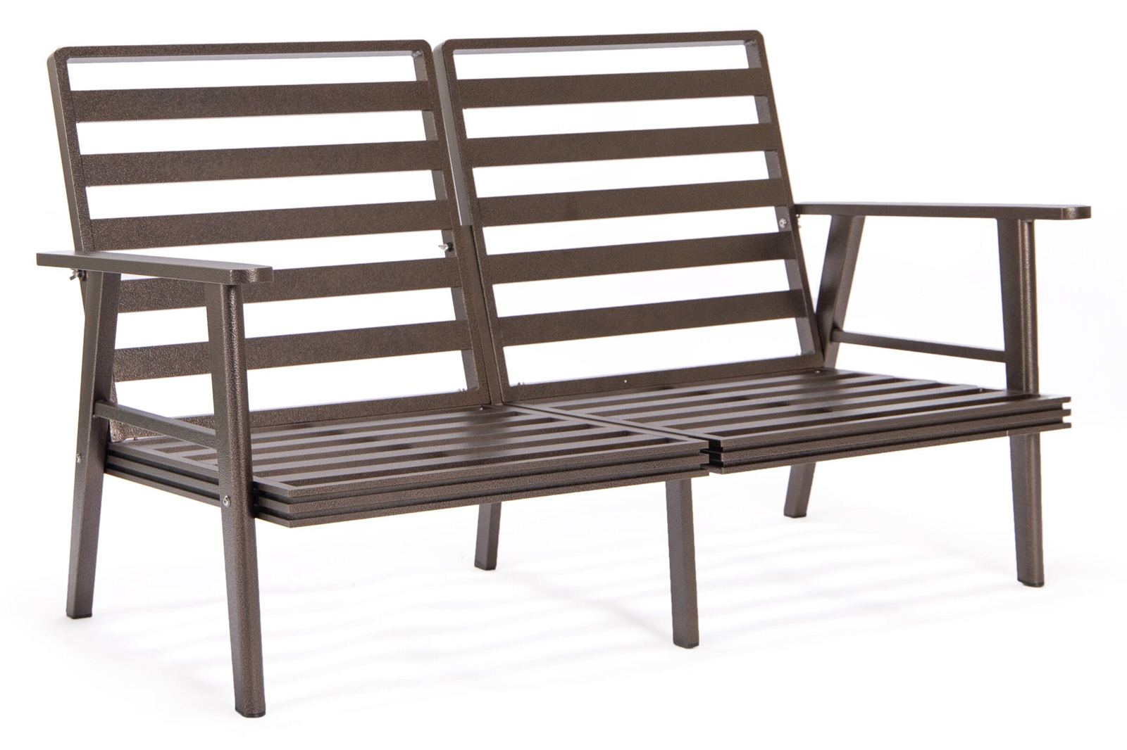 LeisureMod Walbrooke Modern Brown Patio Conversation With Square Fire Pit With Slats Design & Tank Holder - Gray