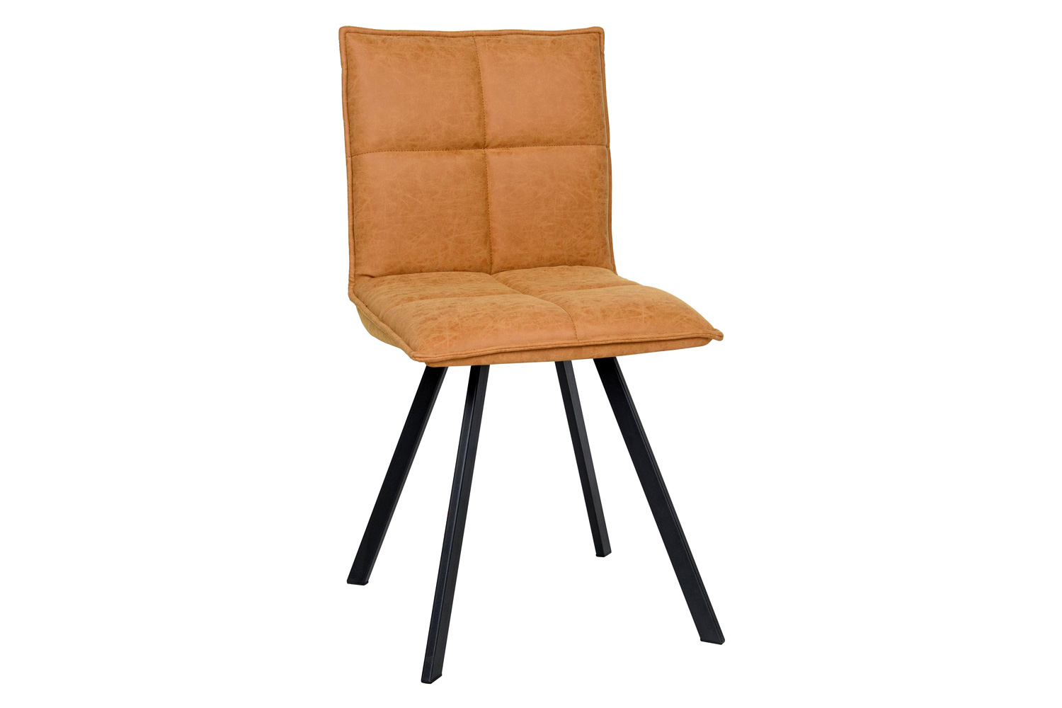 LeisureMod - Wesley Modern Leather Dining Chair with Metal Legs