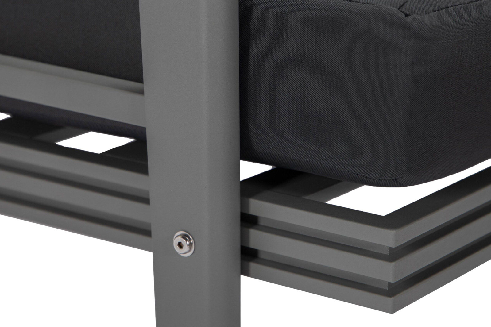 LeisureMod Walbrooke Modern Gray Patio Conversation With Square Fire Pit With Slats Design & Tank Holder - Charcoal