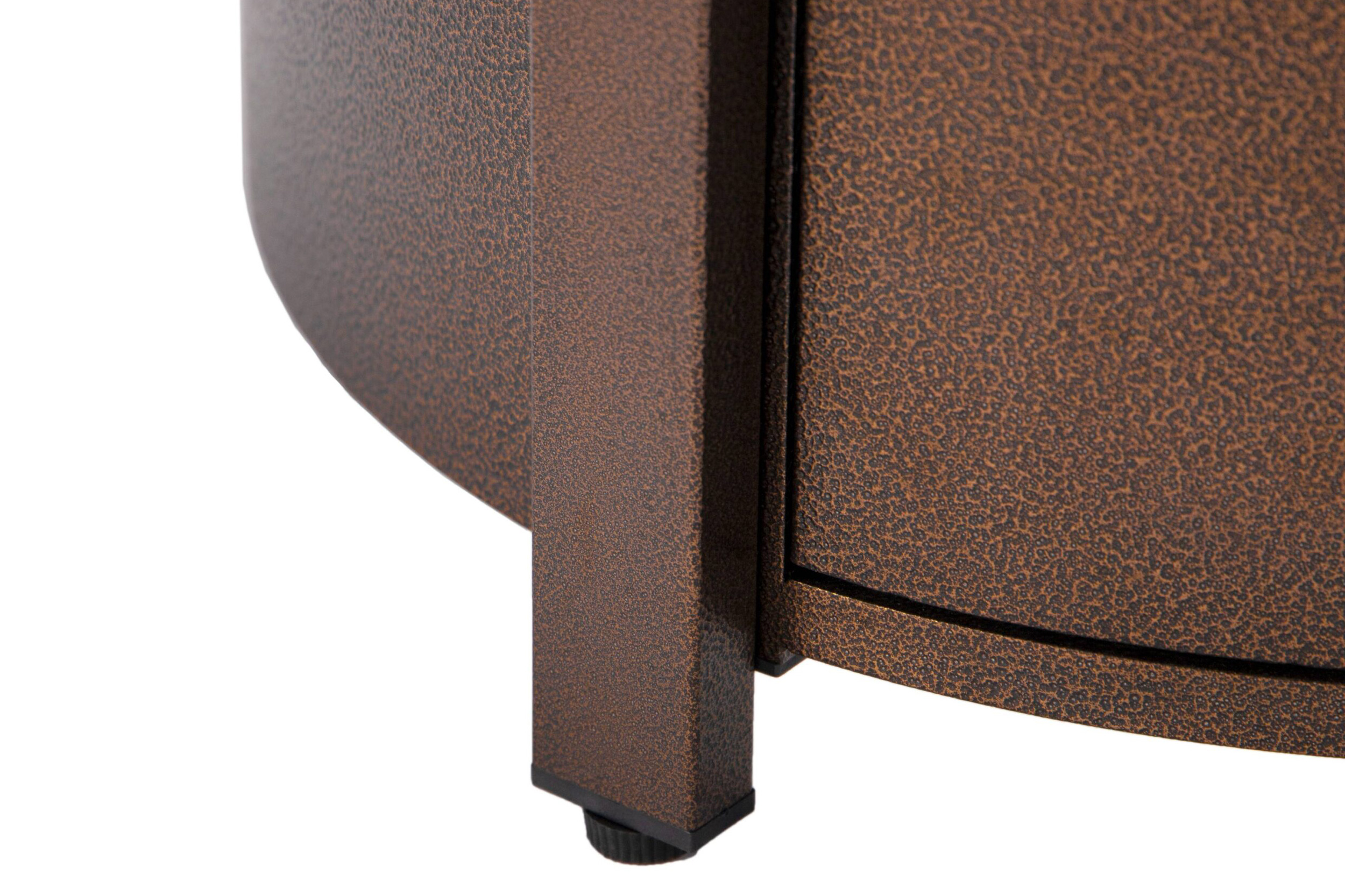 LeisureMod Walbrooke Modern Round Tank Holder Table with Tempered Glass Top and Powder Coated Aluminum - Brown