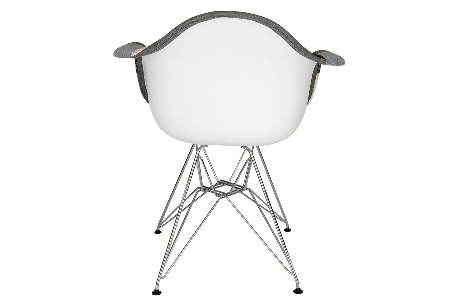 LeisureMod Willow Fabric Eiffel Accent Chair with Chrome Base - Patchwork