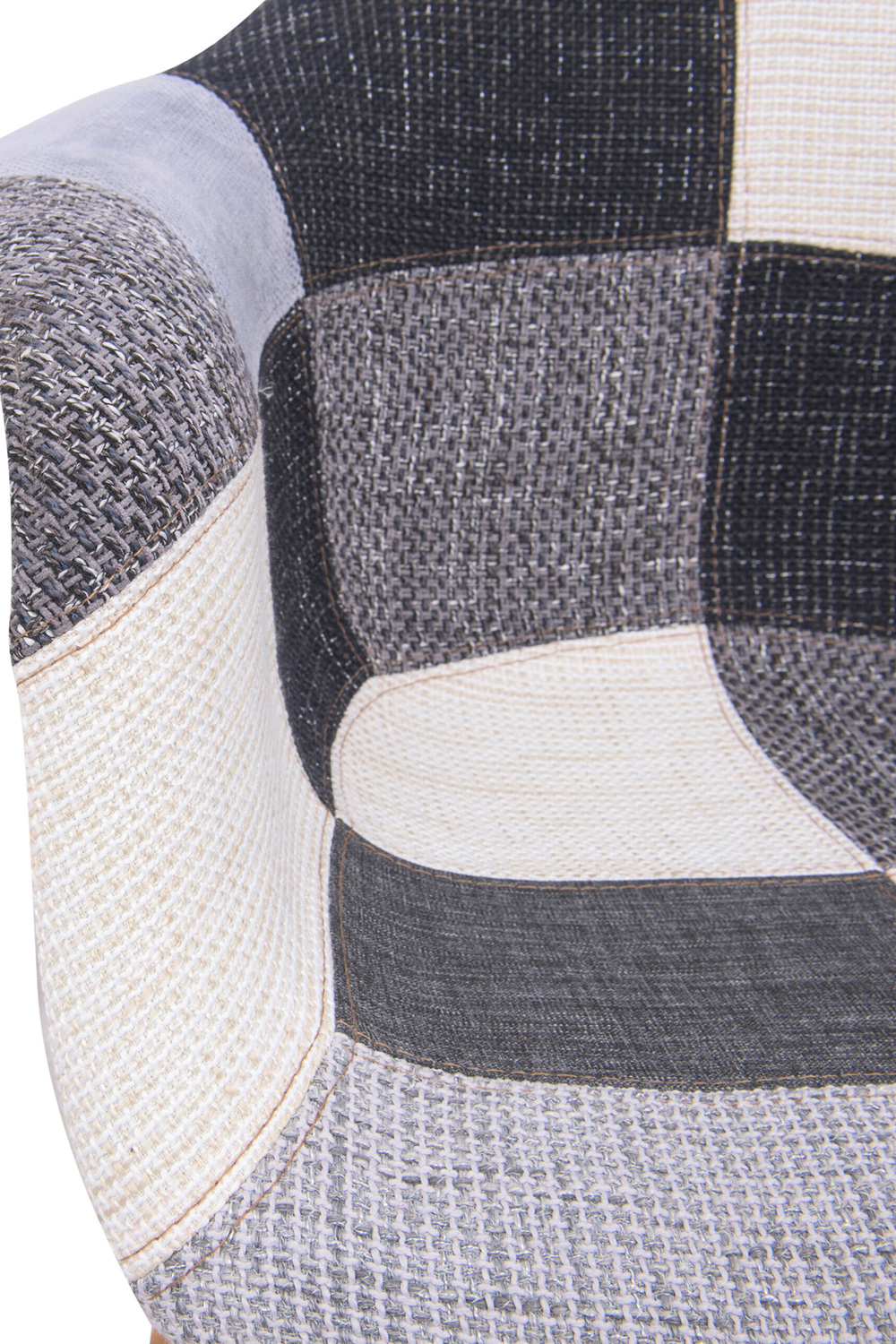 LeisureMod Willow Fabric Eiffel Accent Chair with Chrome Base - Patchwork
