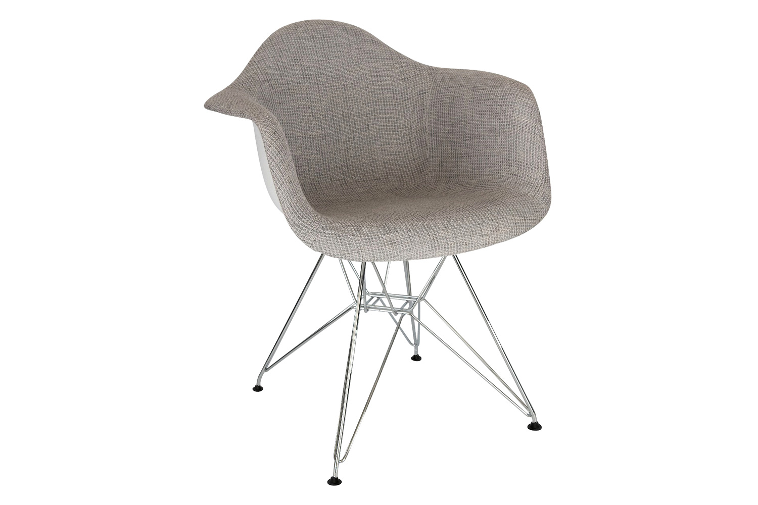 LeisureMod - Willow Fabric Eiffel Accent Chair with Chrome Base
