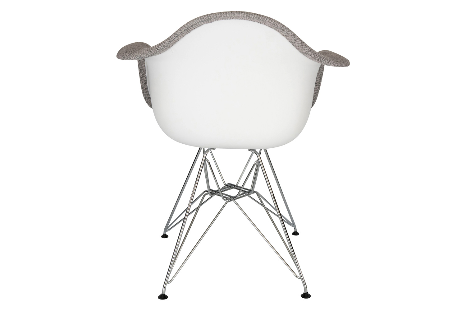 LeisureMod Willow Fabric Eiffel Accent Chair with Chrome Base - Gray