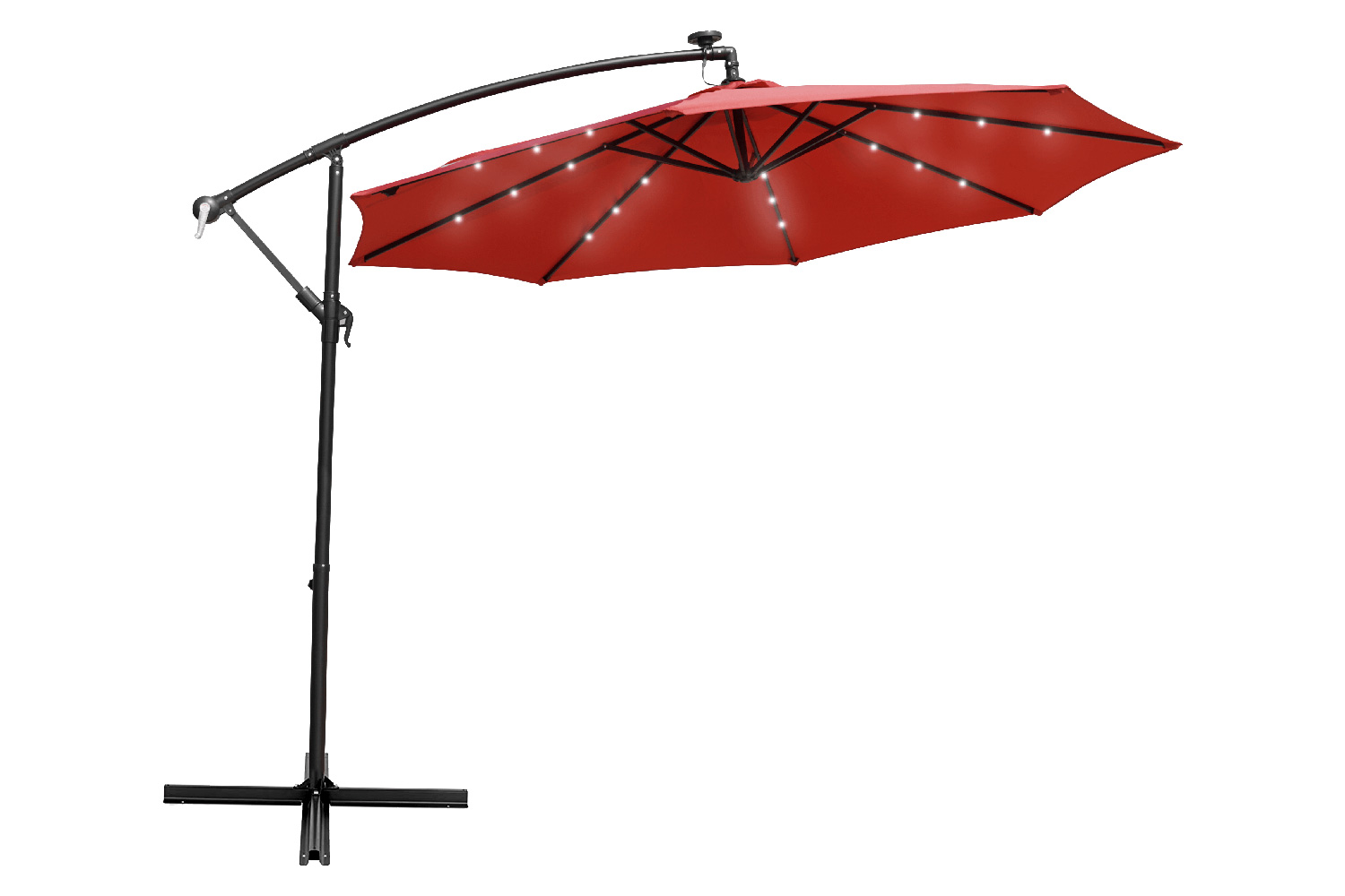 LeisureMod - Willry Modern Outdoor 10 Ft Offset Cantilever Hanging Patio Umbrella with Solar Powered Led