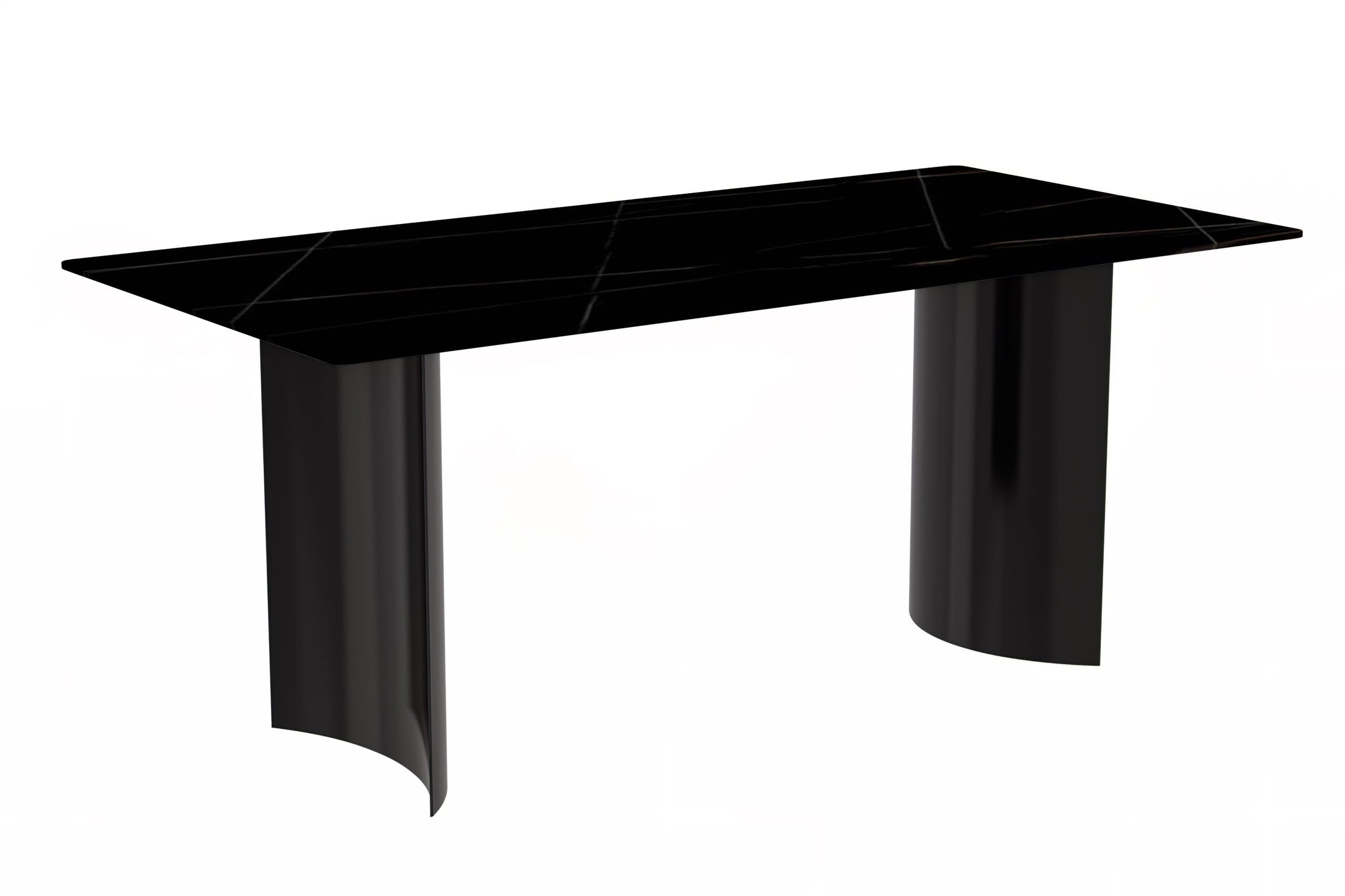 LeisureMod - Zara Mid-Century Modern 55" Rectangular Dining Table with Glass/Sintered Stone Top