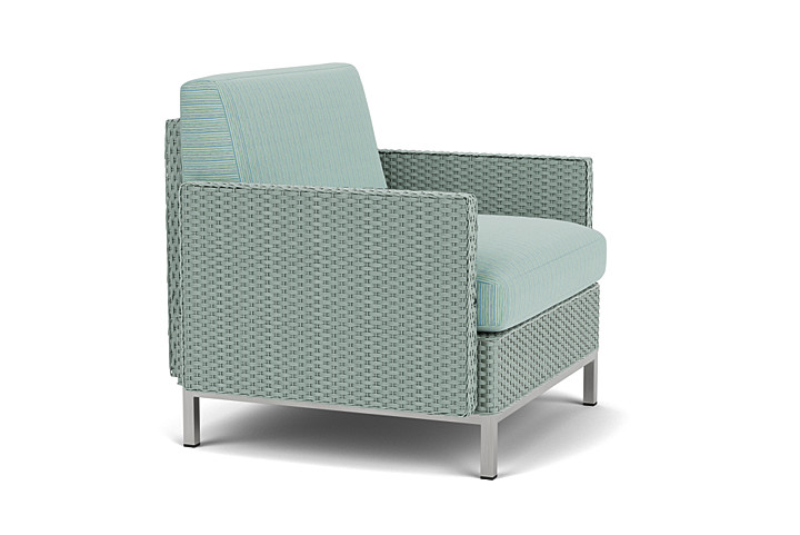 Lloyd Flanders™ Elements Lounge Chair with Stainless Steel Arms and Back - Sea Glass