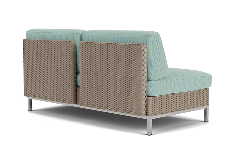 Lloyd Flanders™ Elements Armless Settee with Loom Back - French Beige