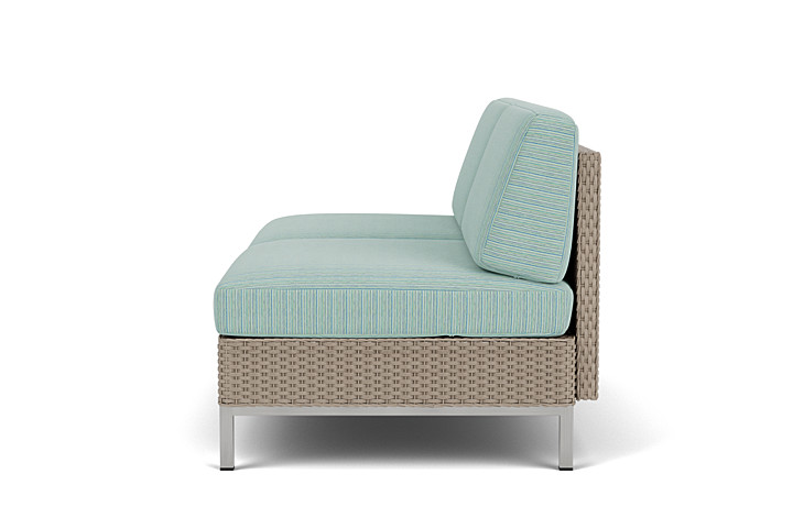 Lloyd Flanders™ Elements Armless Settee with Loom Back - French Beige