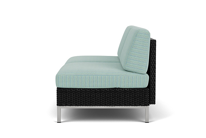 Lloyd Flanders™ Elements Armless Settee with Loom Back - Ebony