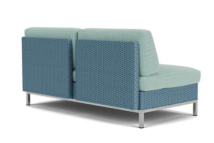 Lloyd Flanders™ Elements Armless Settee with Loom Back - Stillwater
