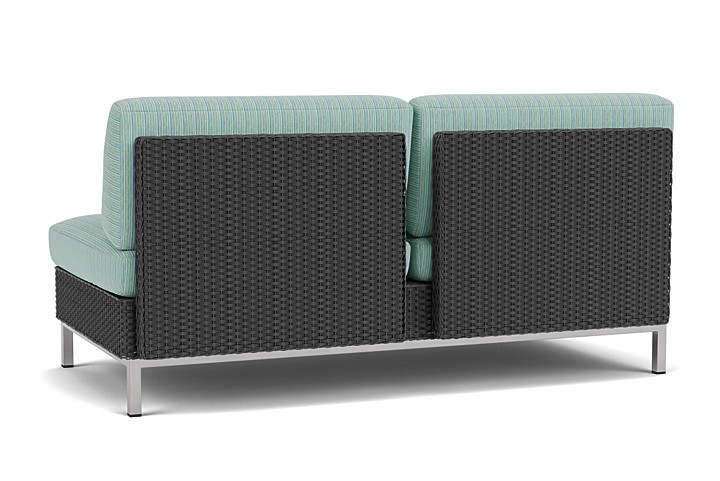 Lloyd Flanders™ Elements Armless Settee with Loom Back - Charcoal