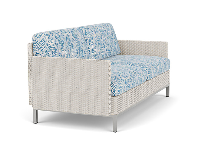 Lloyd Flanders™ Elements Settee with Loom Arms and Back - Antique White