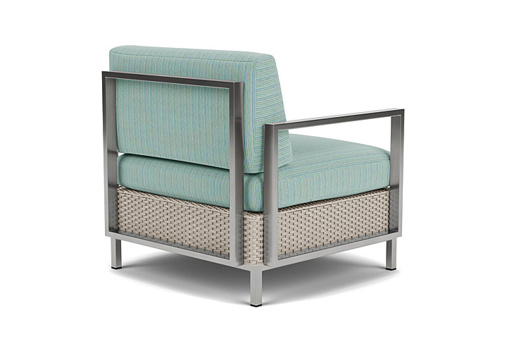 Lloyd Flanders™ Elements Lounge Chair with Stainless Steel Arms and Back - Linen