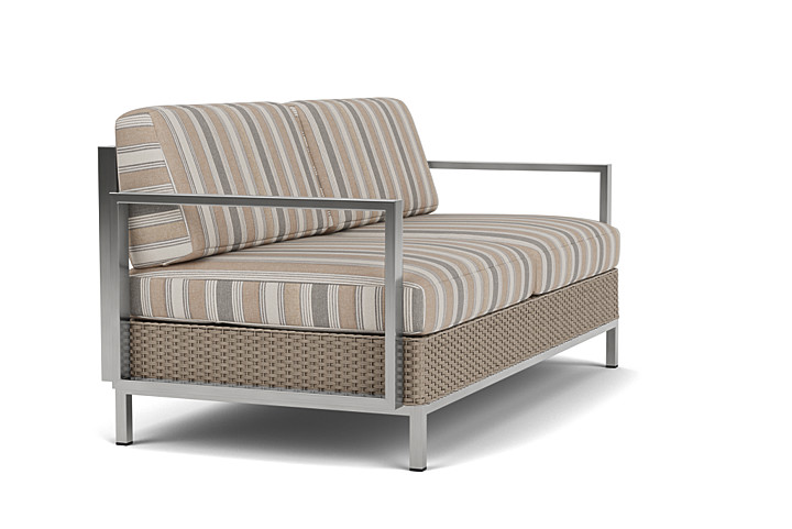 Lloyd Flanders - Elements Settee with Stainless Steel Arms and Back