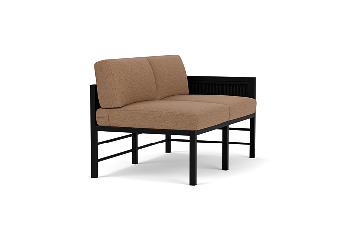 Lloyd Flanders™ Southport Left Arm Loveseat - Ebony, Canvas Natural