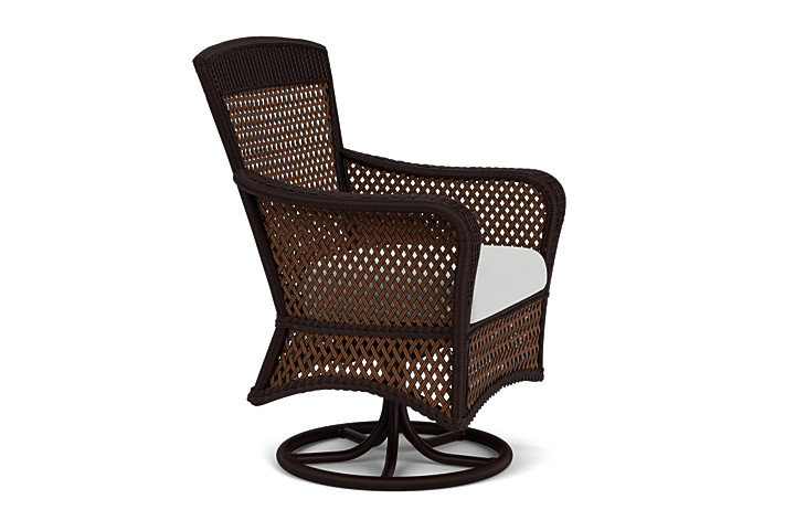 Lloyd Flanders - Grand Traverse Swivel Dining Armchair Loveboat Mint, Caramel