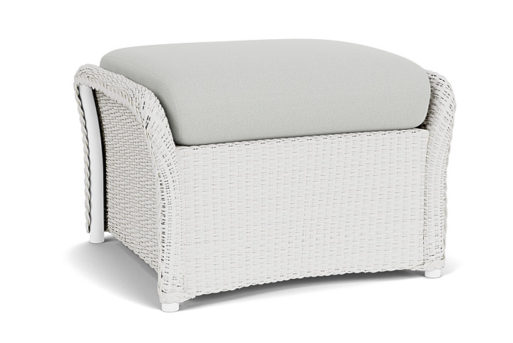 Lloyd Flanders™ Weekend Retreat Woven Ottoman - Matte White, Loveboat Mint