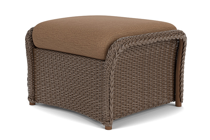 Lloyd Flanders™ Weekend Retreat Woven Ottoman - Bark, Canvas Natural