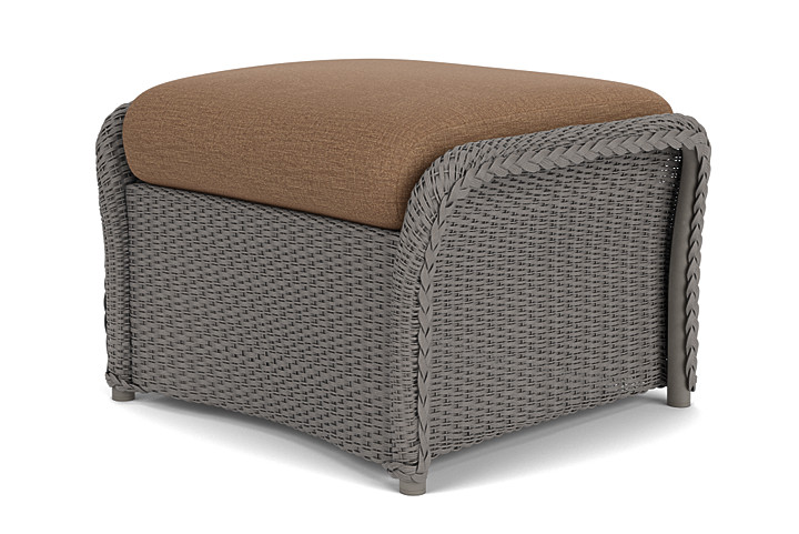 Lloyd Flanders™ Weekend Retreat Woven Ottoman - Pewter, Canvas Natural