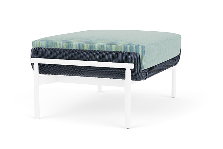 Lloyd Flanders™ Solstice Ottoman  - Denim Blue, White