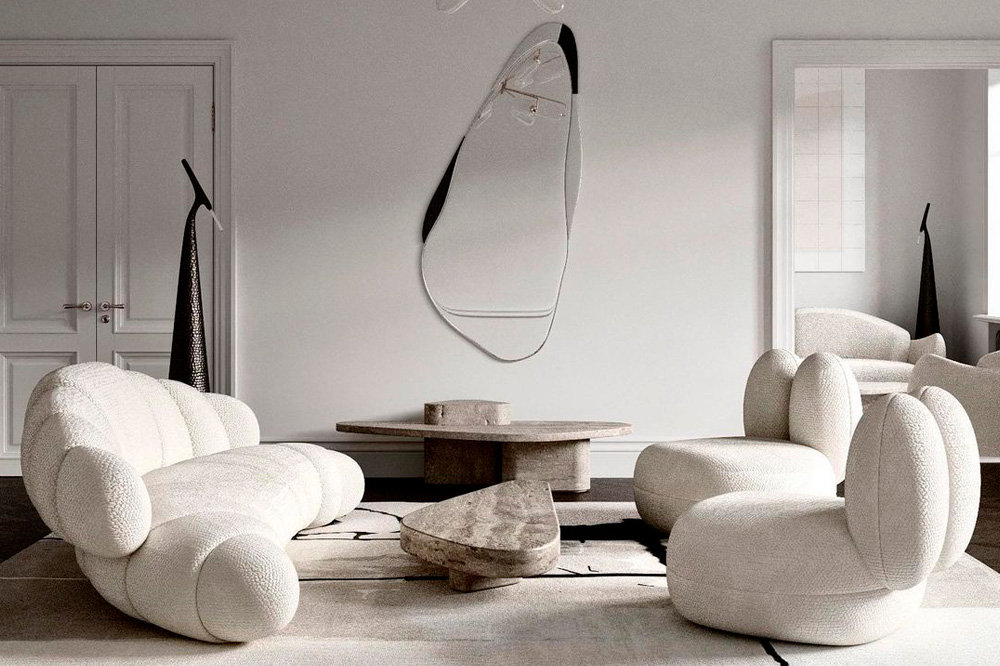 Madina Tsarikaeva Silver Medium Mirror - Steel/Patinated Brass