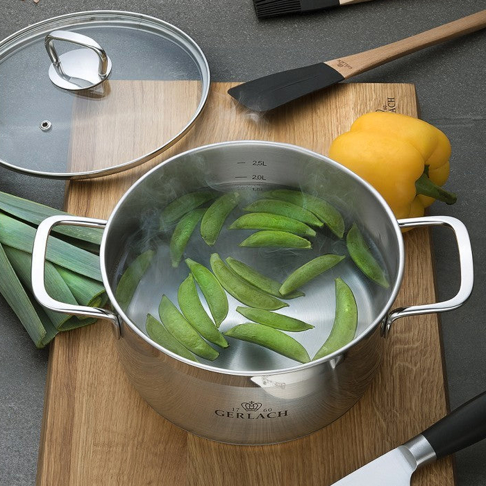 Maxima - Brava Stainless Steel Pot Set with Lids 8 Pcs in Steel
