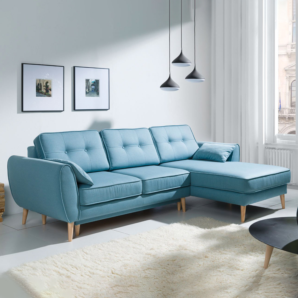Maxima Candy Sectional Sofa - Blue, Right Corner