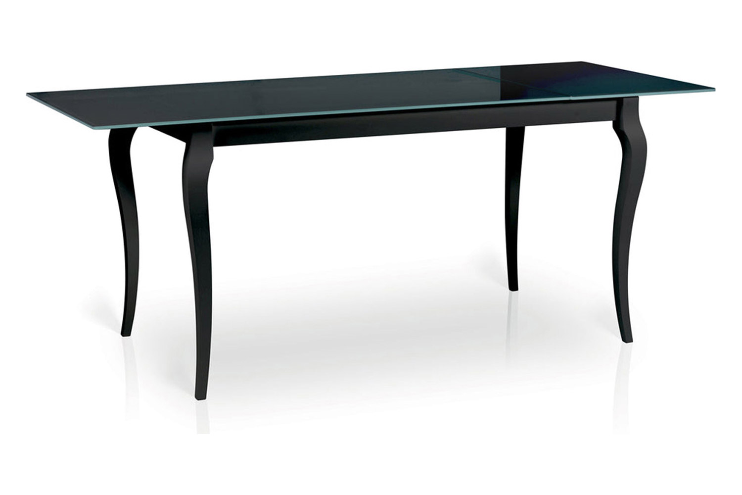 Maxima Bresso Glass Top Dining Table with Extension - Black