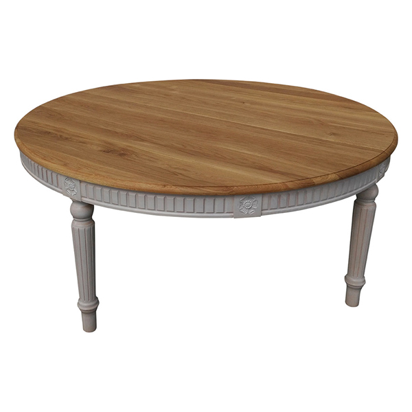 Maxima Badi Solid Wood Round Dining Table Fl 180 - Natural Oak/White