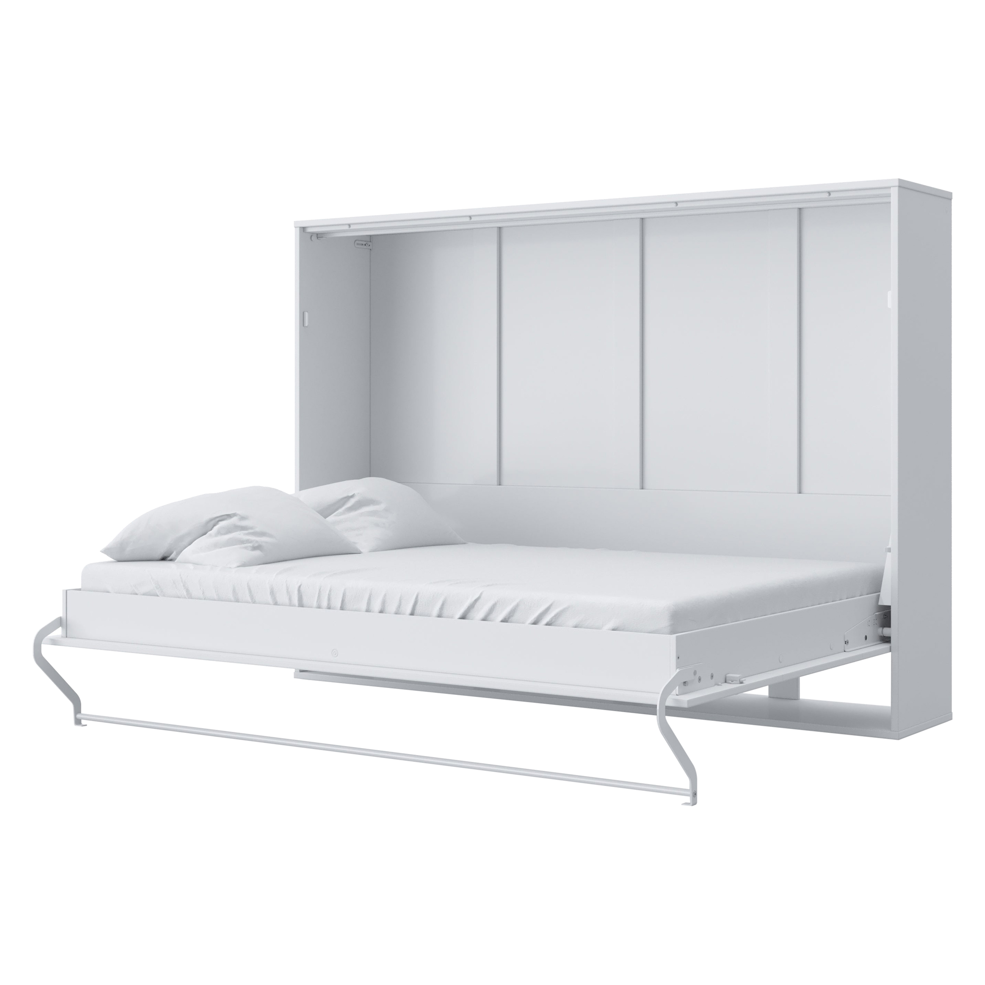 Maxima Inverto Murphy Horizontal Bed with Mattress - Oak Country/White, Full XL Size