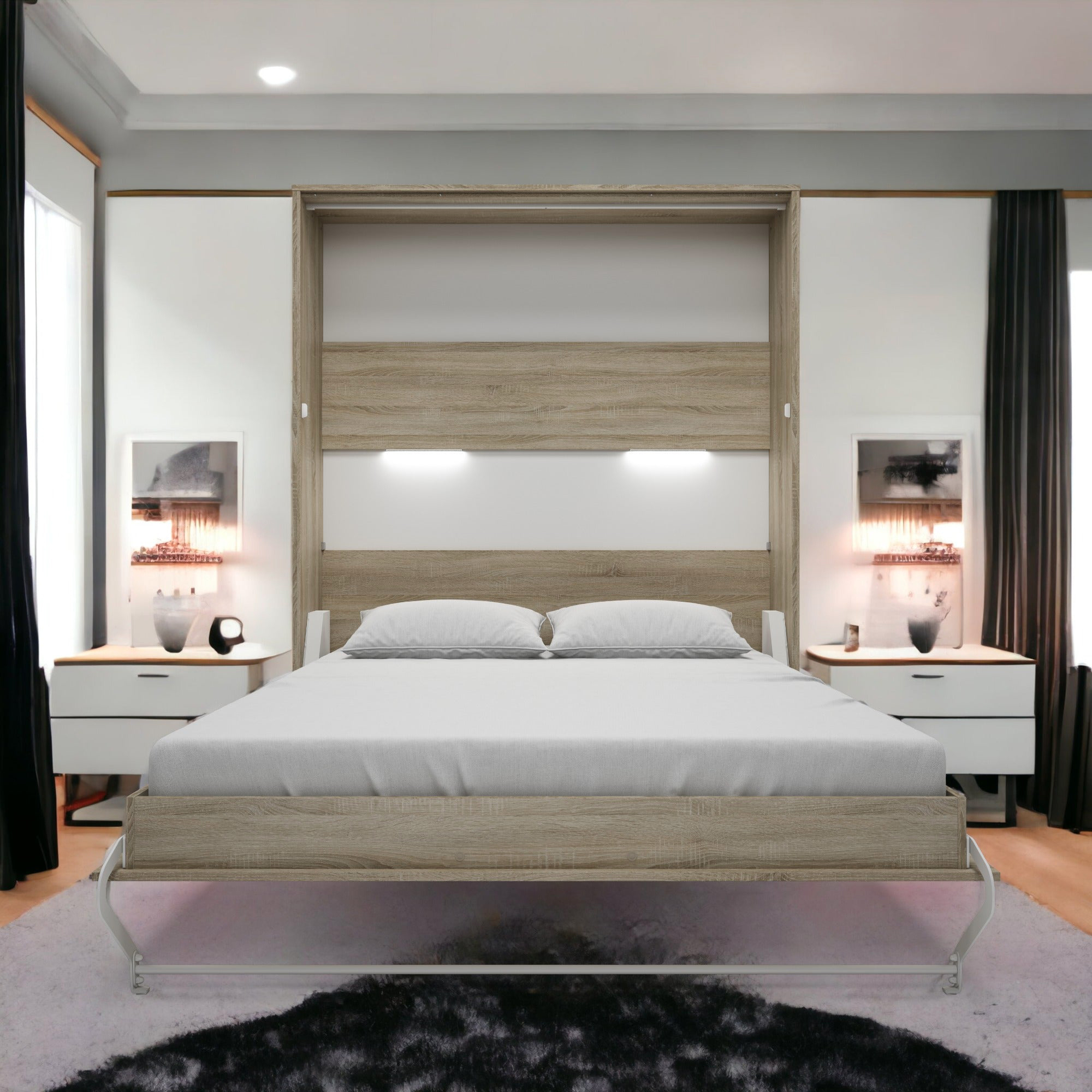 Maxima - Inverto Murphy Vertical Bed in Natural, Queen Size