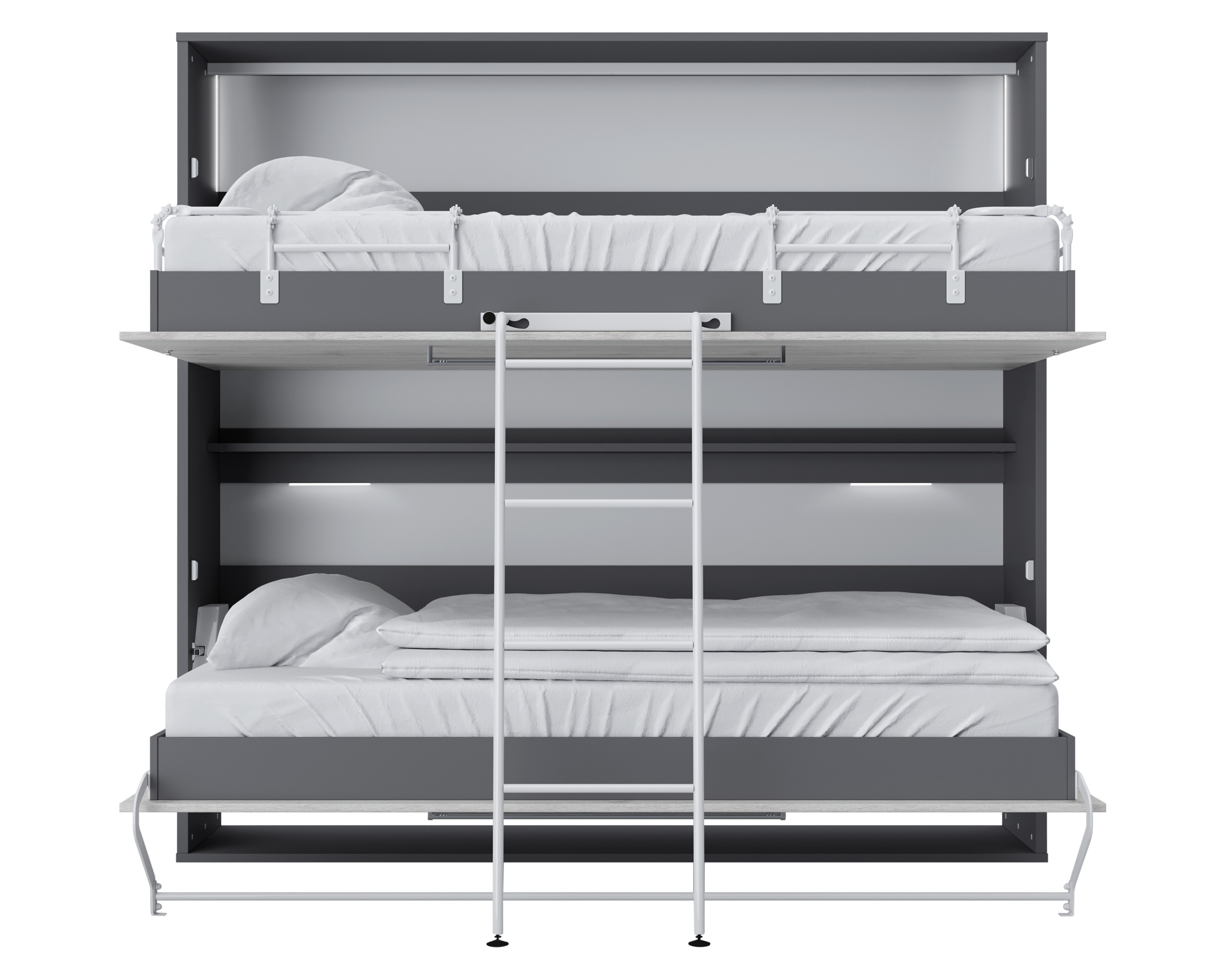 Maxima Otis Bed with Mattress - White/Gray, Twin Size