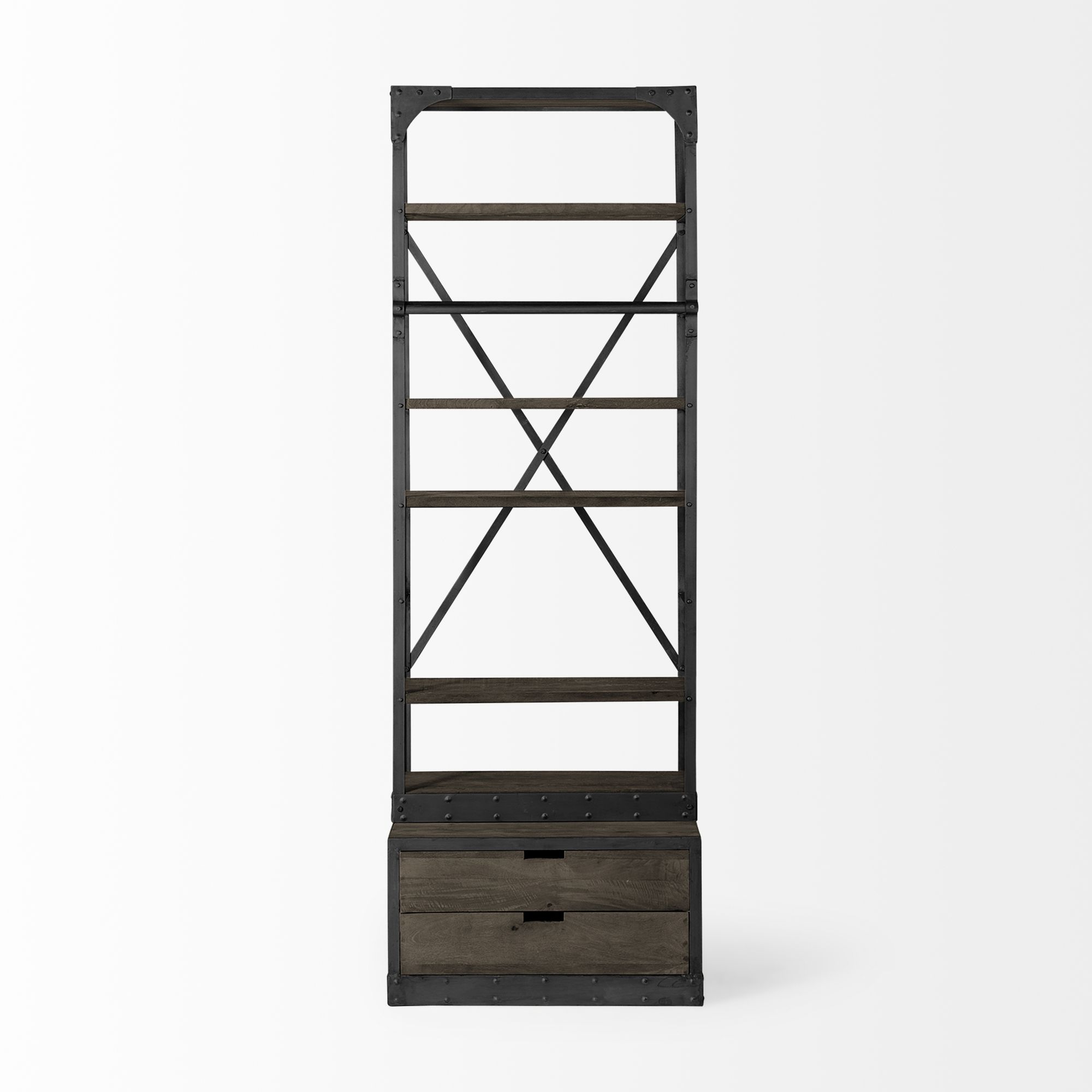 Mercana Brodie VII Small Shelving Unit - Dark Brown, Wood