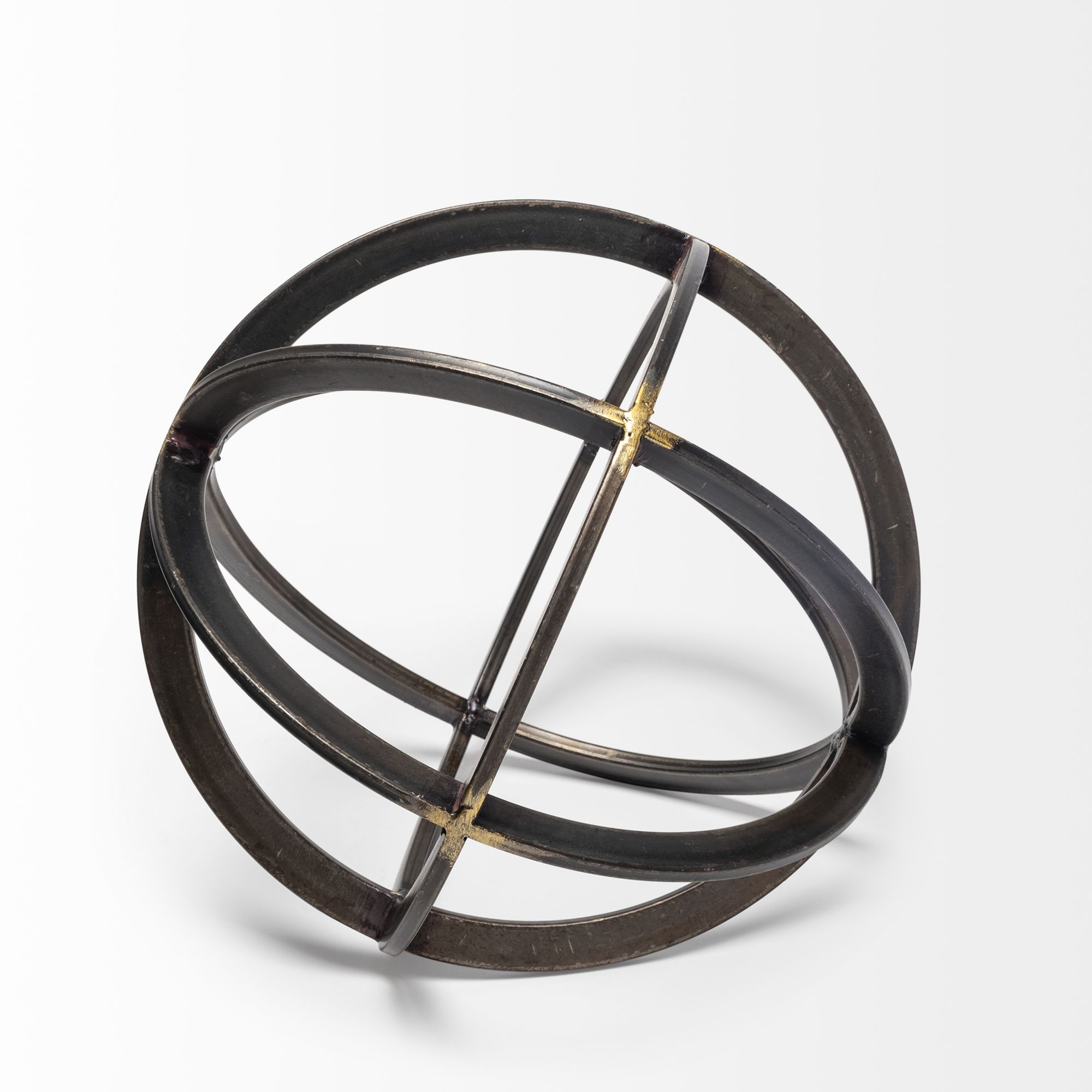 Mercana Galenna II Medium 9L x 9W Metal Circular Decorative Orb - Black