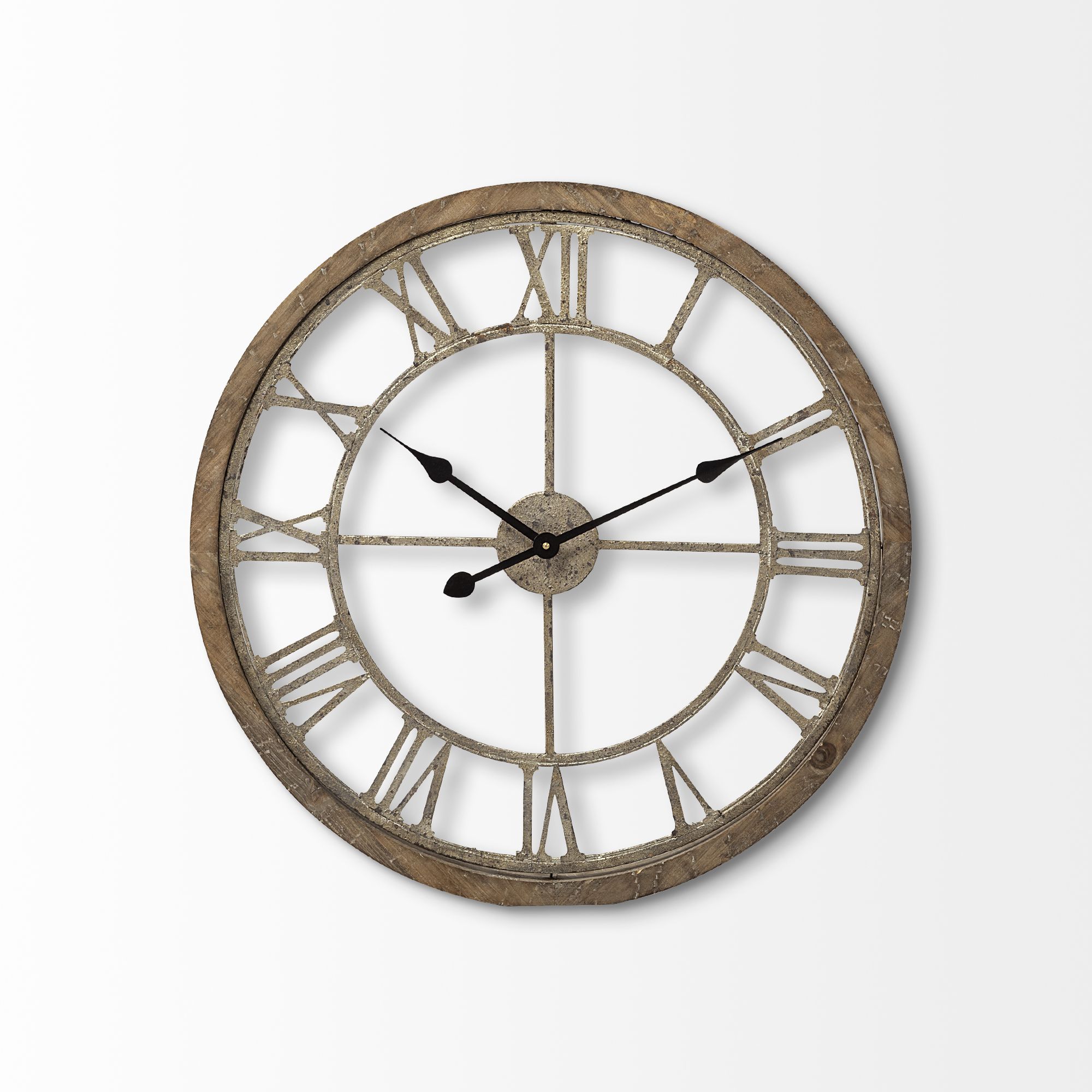 Mercana Mething 25" Farmhouse Wall Clock - Light Brown