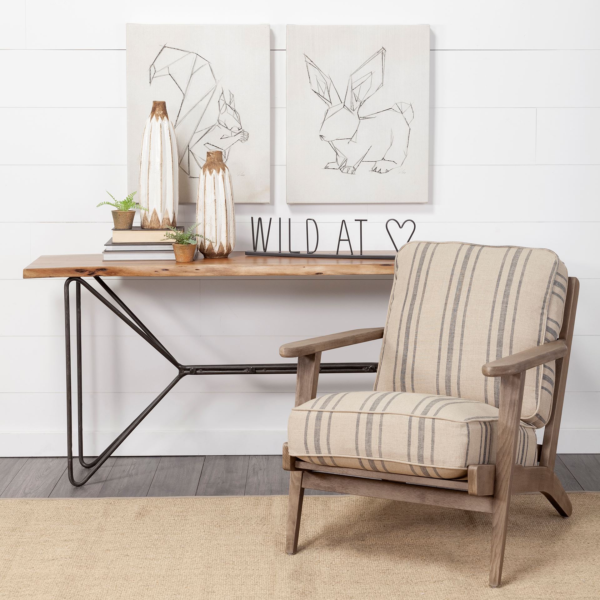 Mercana Papillion Console Table - Black/Brown, Wood