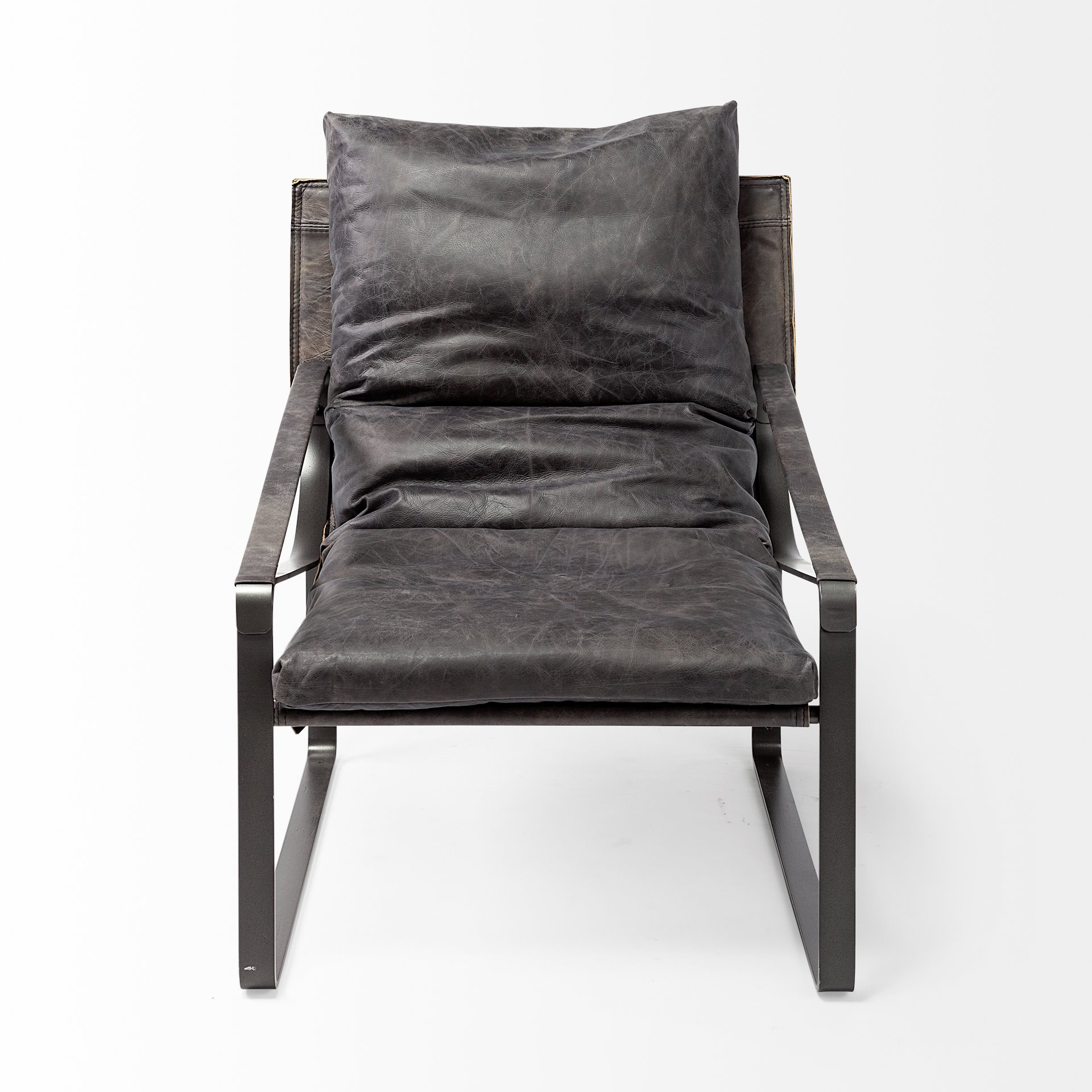 Mercana Hornet Leather Accent Chair - Black, Fabric
