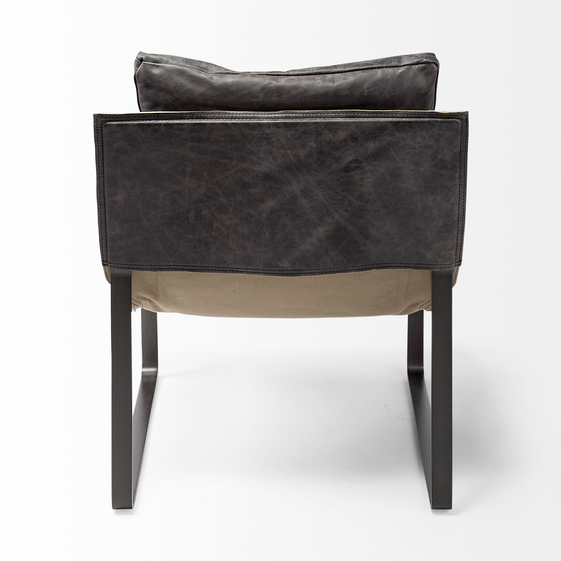 Mercana Hornet Leather Accent Chair - Black, Fabric