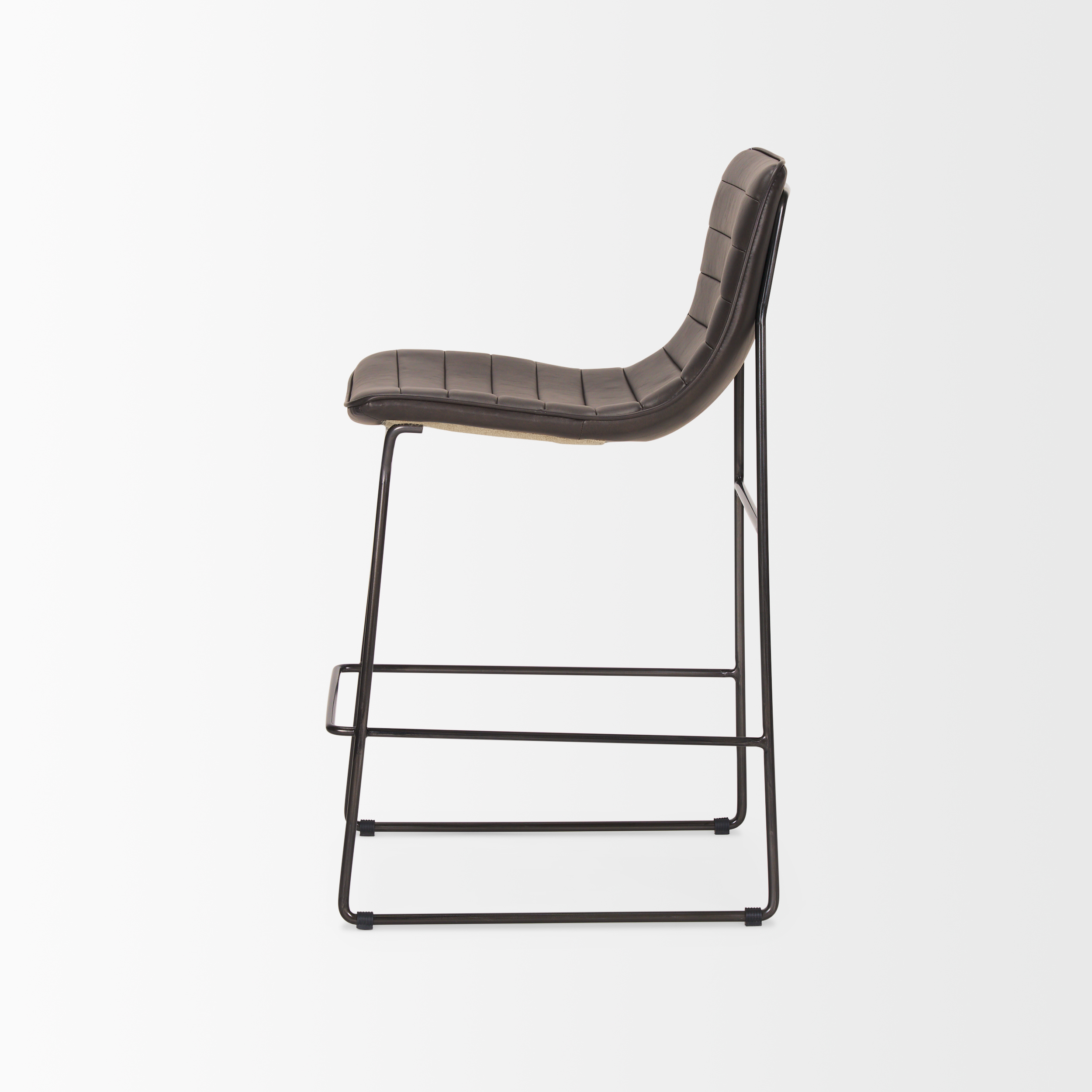 Mercana Meritt Leather Seat Bar/Counter Stool - Black, Metal