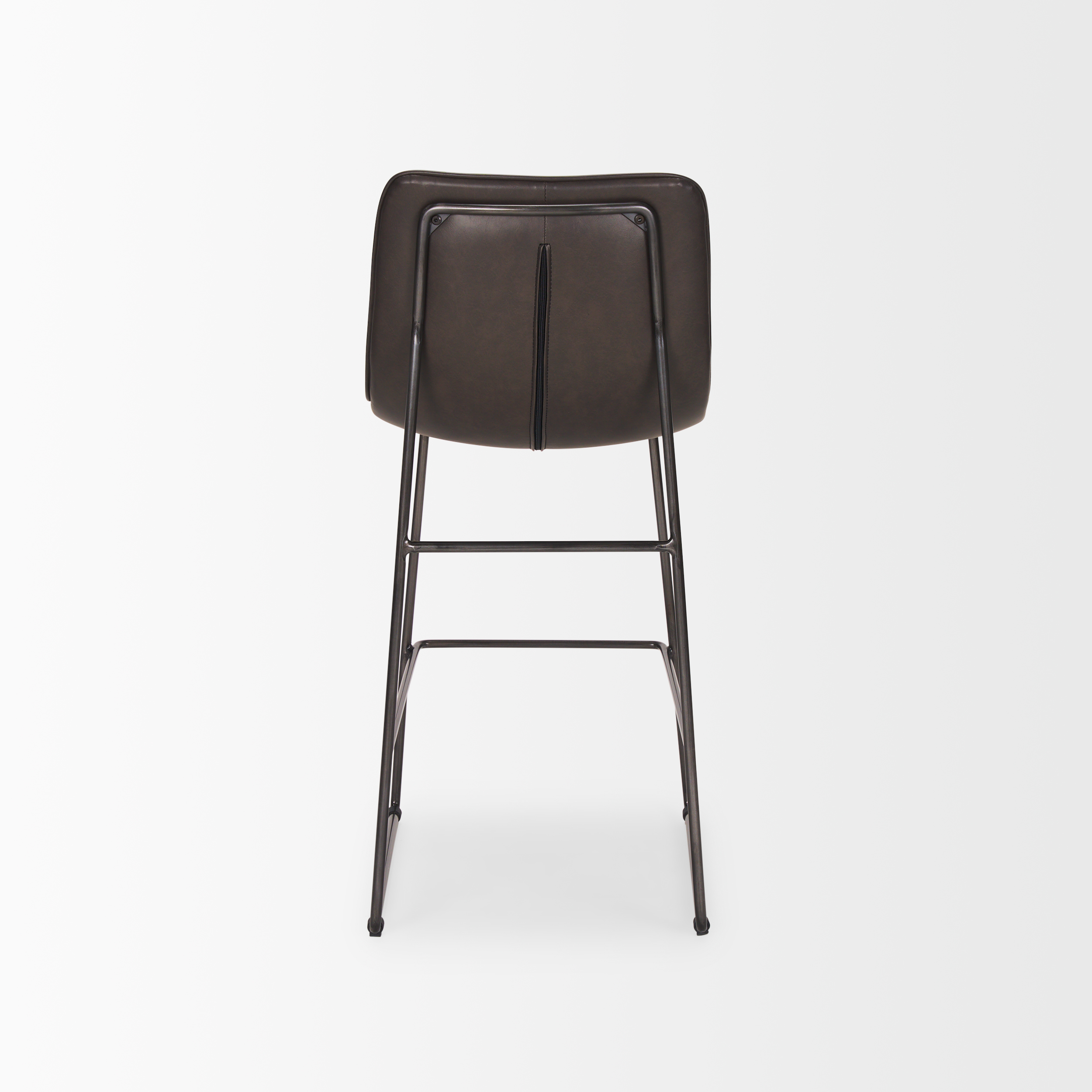 Mercana Meritt Leather Seat Bar/Counter Stool - Black, Metal