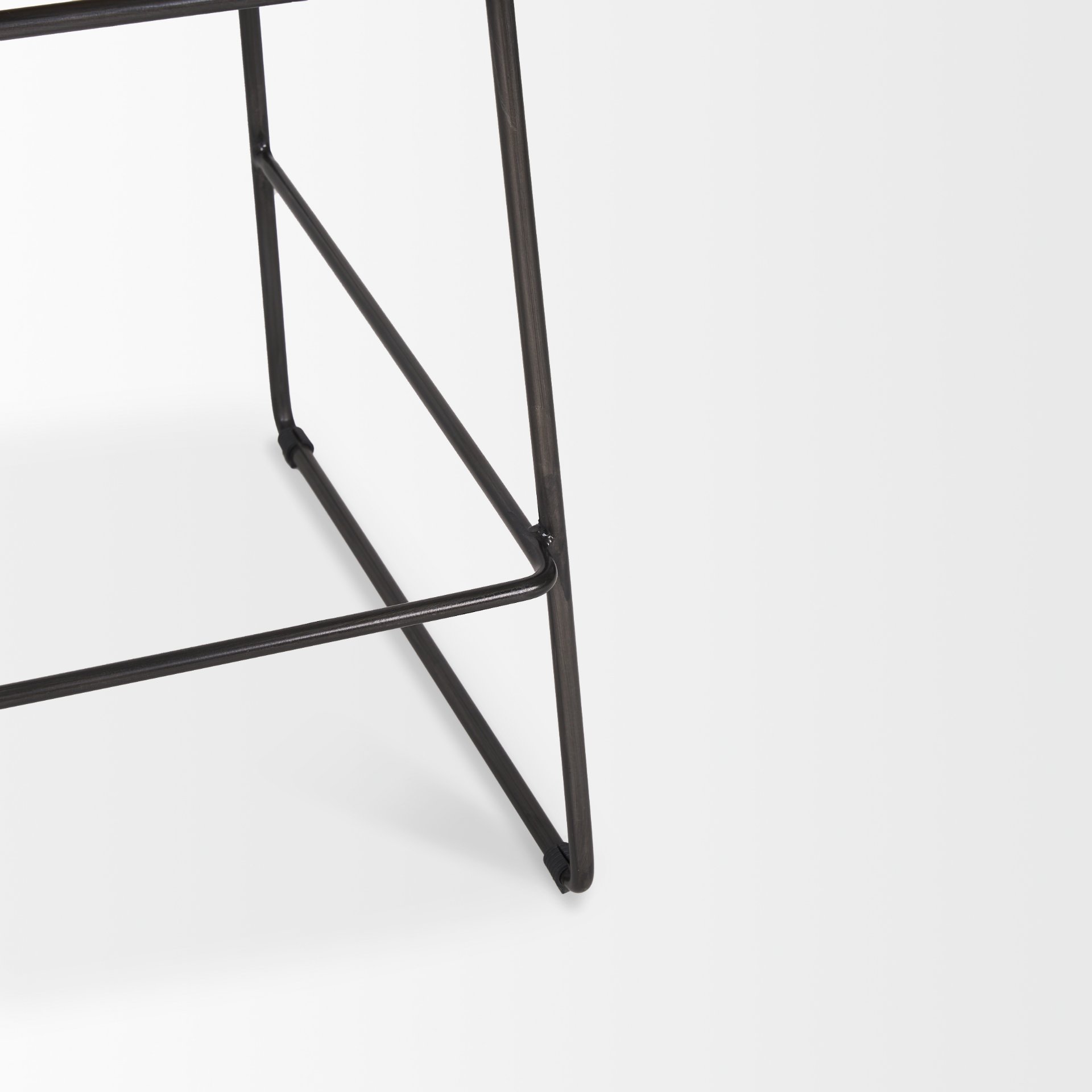 Mercana Meritt Leather Seat Bar/Counter Stool - Black, Metal