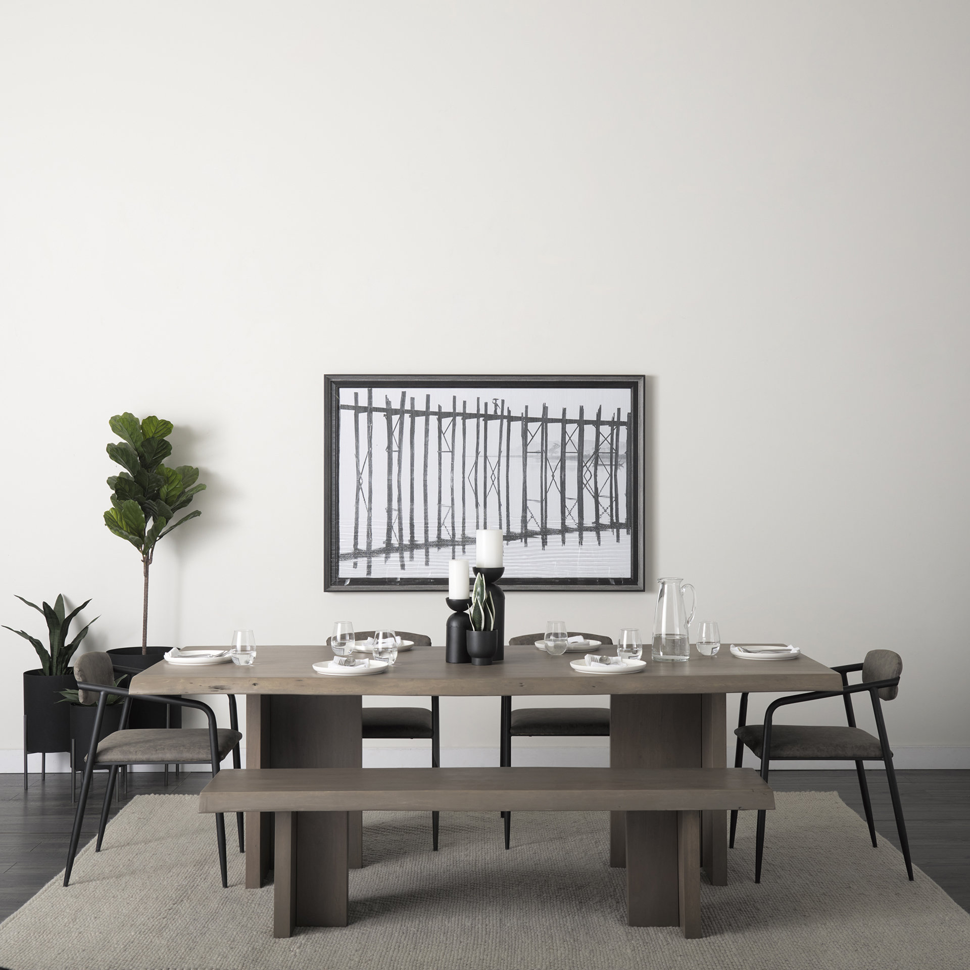 Mercana - Langston Dining Chair (Set of 2) in Black/Brown, Metal