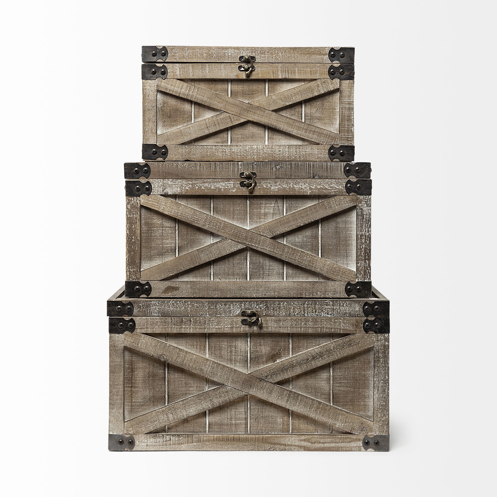 Mercana - Port Moody Brown Wooden Decorative Boxes (Set of 3)