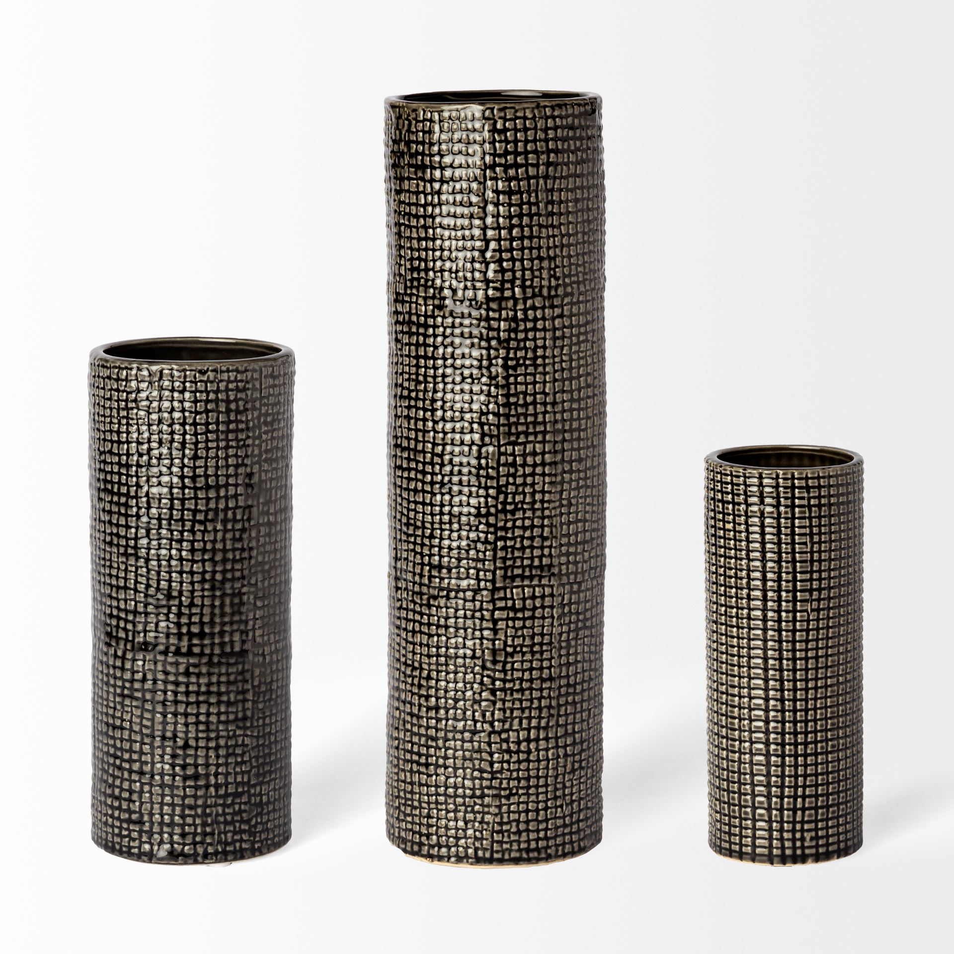 Mercana Kona Vase - Black/Gold, H15"
