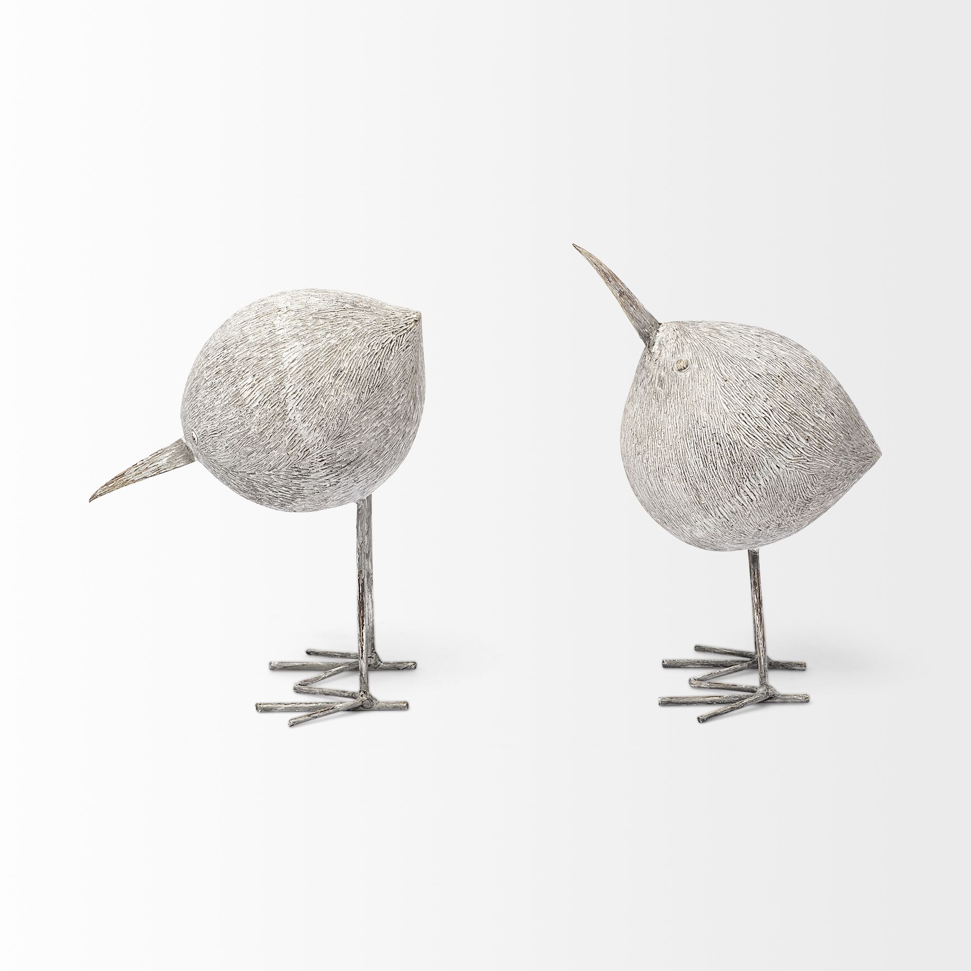 Mercana Snipe I 6L x 6W Resin Bird Ornament with Metal Feet - White
