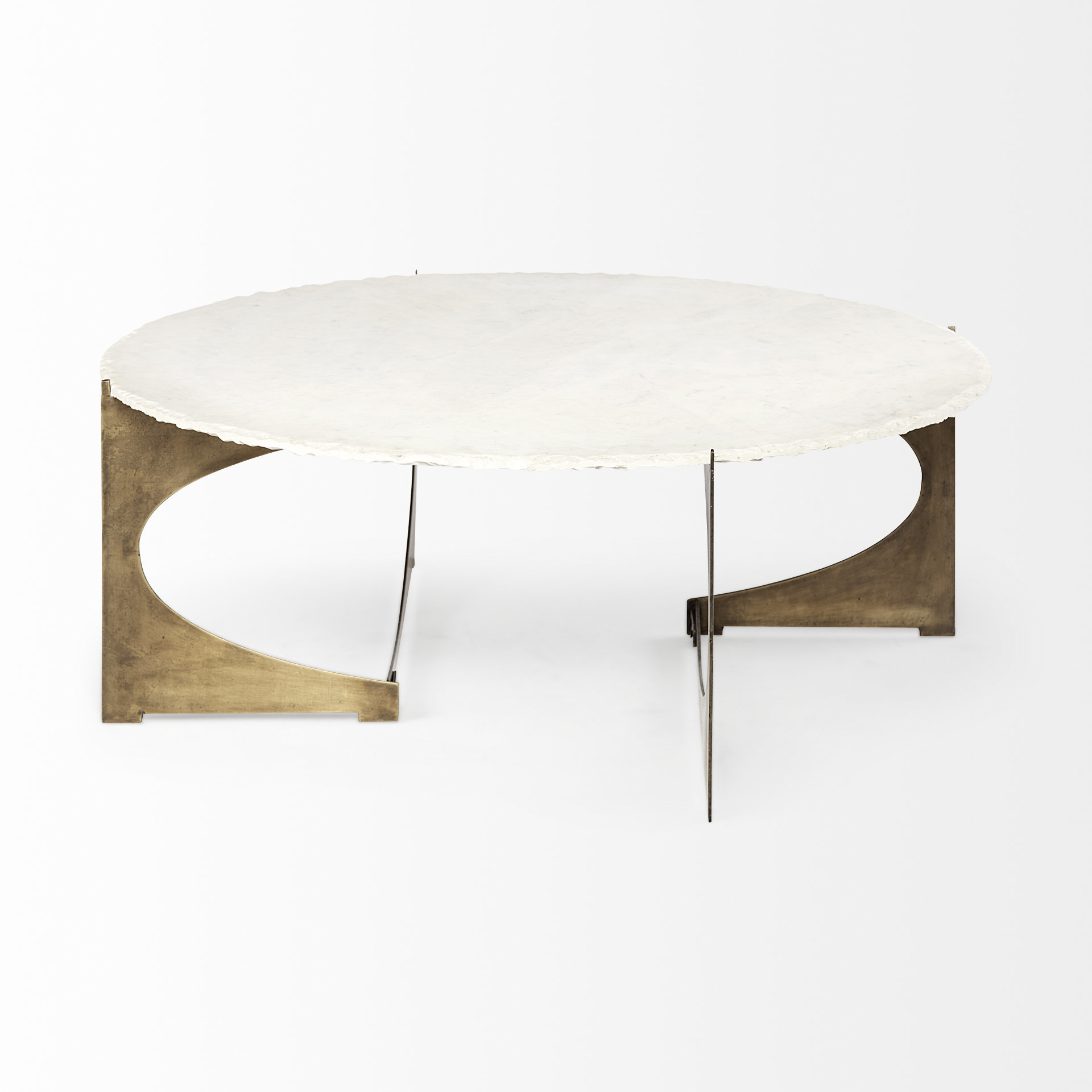 Mercana Reinhold Round Coffee Table - White, Stone