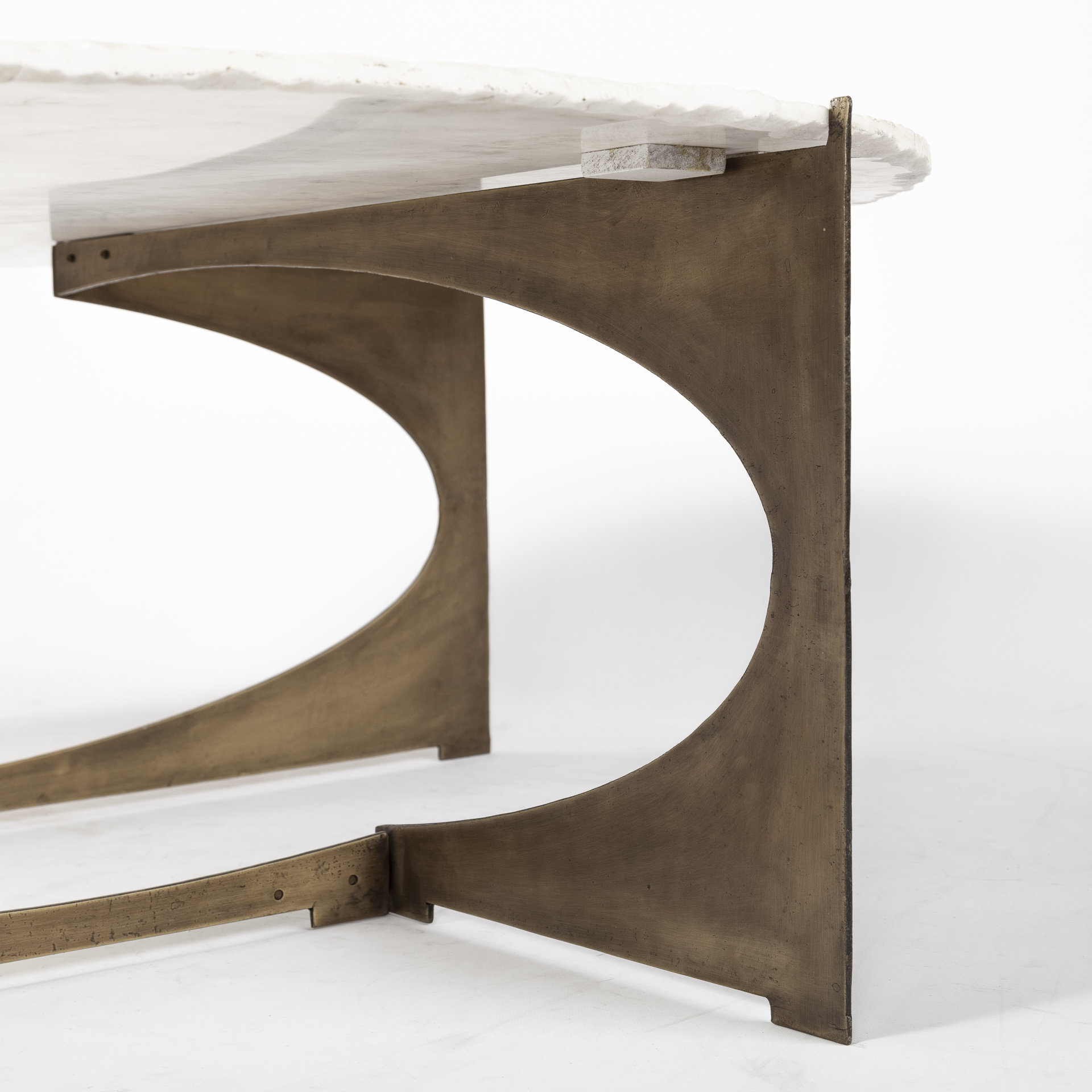 Mercana Reinhold Round Coffee Table - White, Stone